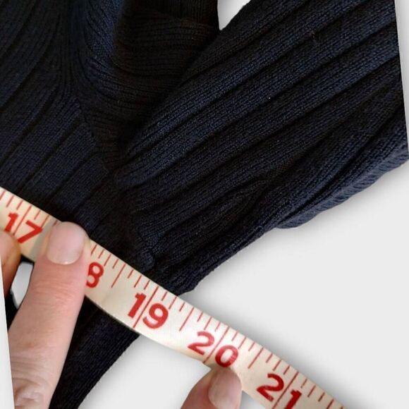 Live the Process Womens Cardigan Sz. Black Ribbed Puffed Sleeves Cuffed Button - Picture 5 of 11